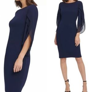 DKNY Womens Mini Batwing Dress NWT, Size 2, Navy Blue MSRP$129